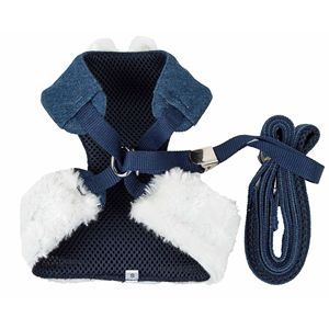 Luxe Pom Draper Pettorina e Guinzaglio 2-in-1 Regolabili per Cani con Design a Rete Invertita e Elegante Fiocco con Pompon - Pettorine Premium per Animali Domestici - Product Image 4