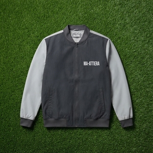 เสื้อแจ็คเก็ตบอมเบอร์บล็อกสีเทา-ดำสำหรับผู้ชาย ไซส์ใหญ่ โลโก้ที่อก สไตล์ลำลอง สตรีทแวร์ ซิปแบบรูดขึ้น รับผลิตตามแบบ OEM ODM ขายส่ง - Product Image 6