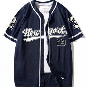 Camiseta de Béisbol Personalizada de Moda para Hombre, Tejida, Cuello Redondo, Sublimación, Impresión por Transferencia de Calor, Uniforme Deportivo - Product Image 2