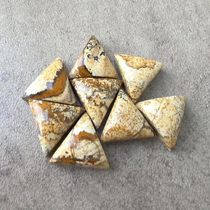 Cabochon de Jaspe Biscuit Naturel, Forme Triangulaire, Dos Plat, Calibré, Pierre Précieuse Non Montée - Product Image 5
