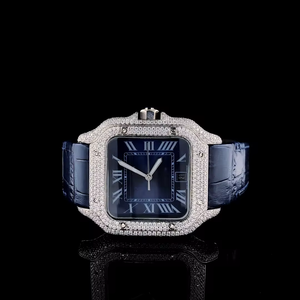 Reloj de Lujo con Moissanita y Cuarzo, Caja Analógica Plateada Antigua, Gemas Brillantes, Ecológico, Ligero, de Acero Inoxidable y Cristal - Product Image 1