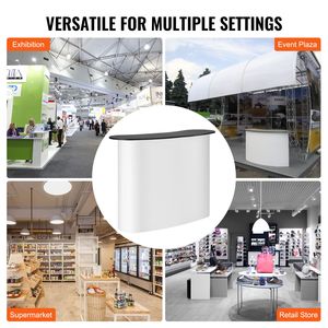Tavolo Podio Portatile per Fiere Indoor 130 cm x 46,5 cm x 95 cm, Espositore da Banco per Stand Fieristico, Parete Pieghevole - Product Image 2