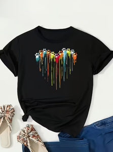 Plus Size Women's Black T-<b>Shirt</b> Anti-Wrinkle Pullover Crew Neck Short Sleeve Casual 100% Cotton Jersey Fabric - Product Image 4