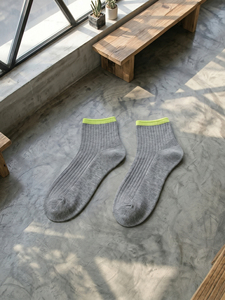 Wholesale Grey Color <b>Women's</b> No Show <b>Socks</b> Yellow Edge Low Cut Elastic Ribbed Cuff Premium Quality Breathable Athletic <b>Socks</b> - Product Image 5
