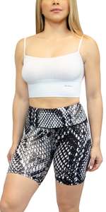 Shorts de sport pour femmes à taille basse élastique, en coton et élasthanne imprimé, tricotés, séchage rapide, avec cordon de serrage et motif floral - Product Image 6