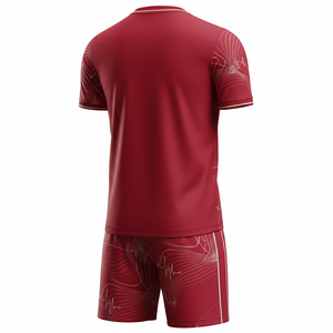 ชุดฟุตบอลหญิง/ชาย เสื้อพร้อมกางเกงขาสั้น ชุดออกกำลังกายสองชิ้น ชุดฝึกซ้อมฟุตบอล แห้งเร็ว ชุดกีฬาออกกำลังกาย รับผลิตตามแบบ OEM - Product Image 2