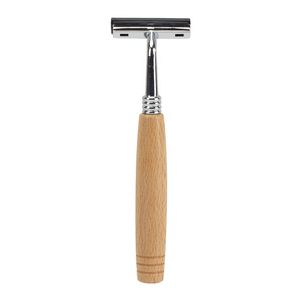 Professional <b>Single</b> <b>Blade</b> Shaving <b>Razor</b> Stainless Steel <b>Blade</b> Wooden Handle Reusable Personal Grooming Tool barber Wholesale - Product Image 5