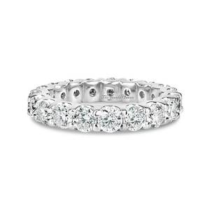 3.00 MM Round Cut White Moissanite Full <b>Eternity</b> Wedding Band White <b>Sterling</b> <b>silver</b> Full <b>Eternity</b> Band Shared Prong Wedding <b>Ring</b> - Product Image 1