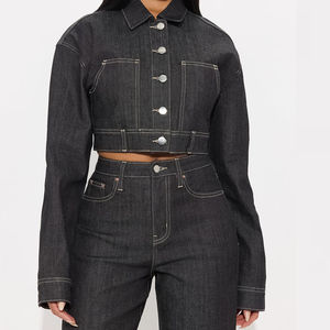 Conjunto de Traje de Mezclilla de Secado Rápido de Última Tendencia para Mujer, Suave y Elástico, 100% Algodón, MOQ Bajo y Transpirable, Ropa Casual de Verano - Product Image 4