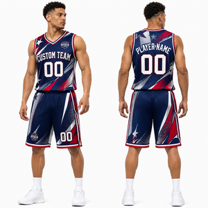 Uniforme de Baloncesto con Diseño Geométrico Personalizado, Conjunto de Camiseta y Pantalones Cortos para Equipo, Fabricante y Proveedor al por Mayor, Malla, Venta al por Mayor - Product Image 4