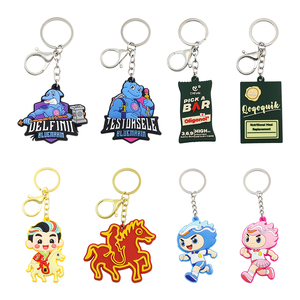 Porte-clés en PVC personnalisés 2D et 3D, amusants, en forme de dessins animés, porte-clés en caoutchouc souple avec figurines d'anime, 15 ans d'expérience en usine - Product Image 2