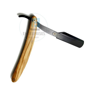 Factory Direct Supply Wood Handle Stainless Steel <b>Straight</b> Shaving Barber <b>Razors</b> in Stock Best Selling - Product Image 6