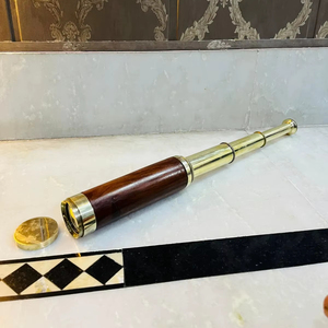 Telescopio Náutico Antiguo de Latón de 32'' con Empuñadura de Madera, Coleccionable, Decorativo, para Bodas, Navidad, Mascota - Product Image 1