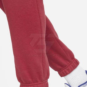 Pantalon de survêtement en molleton rouge pour homme, taille élastique, tricoté, décontracté, respirant, avec poches latérales, pour l'automne - Product Image 6
