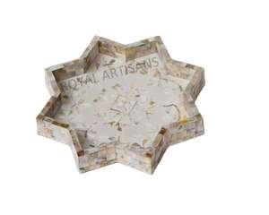 Designer Mother of Pearl Inlay Serving Tray Antique Style Rectangular Home Kitchen Decor - Product Image 1
