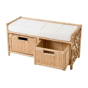 Handcrafted Rattan Trunk Kids Room Storage <b>Unit</b> with Cushion Children Furniture Wholesale Factory Price - Product Image 1