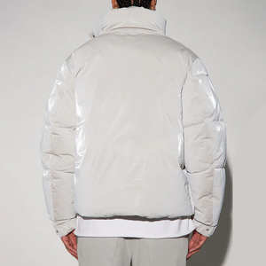 Blouson matelassé unisexe de haute qualité, style décontracté, brillant, col montant, à capuche, vente en gros, blousons gonflés personnalisés, toutes tailles - Product Image 3