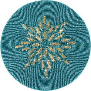 Sous-verre rond en résine perlée avec motif bouteille de champagne, style moderne, technique de peinture imperméable, protection de table durable - Product Image 4