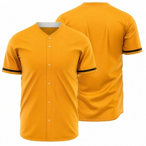 Maillot de baseball pour adulte 100% polyester respirant, séchage rapide, antibactérien, col en V, coupe courte, personnalisable, qualité supérieure, durable - Product Image 1