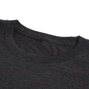 T-shirt à col rond gris foncé pour homme, mélange de coton, manches courtes, haut décontracté basique - Product Image 6