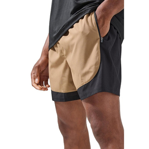 Pantalones Cortos Deportivos de Secado Rápido para Hombre, con Bloques de Color, Bolsillos, Cintura Elástica de Altura Media, Estilo Sólido, Tejido de Tela - Product Image 6