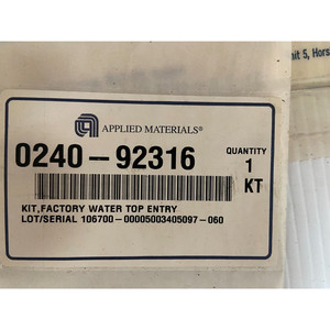 ชุดอุปกรณ์ AMAT 0240-92316, ชุดอุปกรณ์น้ำเข้าด้านบนจากโรงงาน, 115459 - อุปกรณ์และอะไหล่เซมิคอนดักเตอร์ระดับโลกที่เชื่อถือได้ - Product Image 3