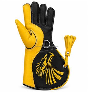 Guantes de Cetrería Duraderos de Cuero Genuino de Vaca, con Puño Largo, para Manipulación de Halcónes, Deportivos, Reforzados, Protectores, Impermeables - Product Image 1