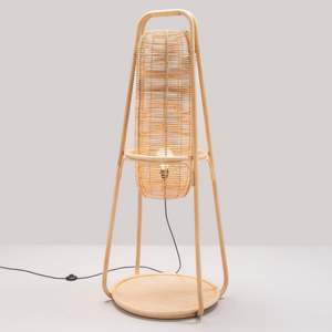 Lámpara de bambú de pie de suelo alto moderna luces de soporte de ratán natural de lujo para la decoración del dormitorio de la sala de estar - Product Image 4