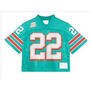 Top Quality American Cropped Soccer Football Mesh Jersey With Custom Color And <b>Tags</b> - Product Image 6