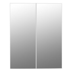 Mobile da Bagno a Parete con Doppia Anta a Specchio in MDF Bianco Verniciato Serie RT, Design Moderno - Product Image 2