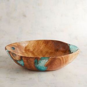 Bol rustique en bois et résine écologique pour servir et manger en cuisine - Product Image 3