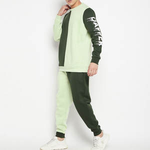 Ensemble de survêtements d'hiver personnalisables deux pièces pour hommes, 100 % coton, respirant, léger, taille élastique, imprimé délavé à l'acide - Product Image 2