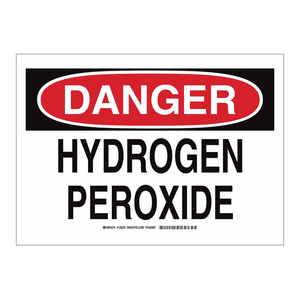 Señal de Peróxido de Hidrógeno Brady Danger de 7 x 10 Pulgadas para Área de Manejo de Productos Químicos - Product Image 2