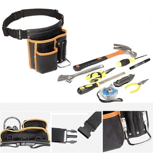 Sacoche de ceinture pour outils de charpentier, noir et orange, sangle réglable, durable, multi-poches, organisateur de rangement pour outils - Product Image 6