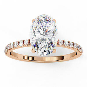 Bague pavée en or massif 9 carats avec diamant de laboratoire ovale 1,25 ct VVS-VS certifié IGI - Product Image 3