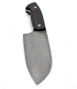 Couteau de cuisine professionnel en acier Damas fait main de qualité supérieure, manche en bois foncé personnalisé, outil culinaire polyvalent - Product Image 1