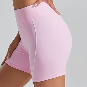 Private Label Womens Yoga Workout Set Two Piece <b>Low</b> Waist Shorts and Activewear <b>Top</b> Solid Front Logo Eco-Friendly Breathable - Product Image 4