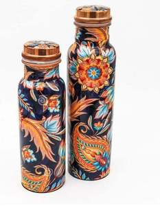 Ensemble de gourde en cuivre SOFIYA CRAFT avec deux tasses, design moderne, thermos réutilisable, vaisselle de voyage portable - Product Image 6