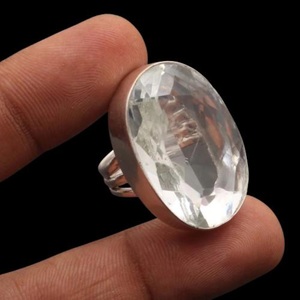 แหวนเงินไวท์โทปาซ แหวนคริสตัลเงิน 925 แหวนแฮนด์เมด เครื่องประดับหรูหรา - Product Image 4