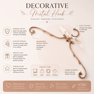 Handcrafted Brass Rose <b>Gold</b> Cloth Hanger Wall Mounted Luxury Wardrobe Hook Organizer for Bedroom Closet Decor Home Decor Rack UK - Product Image 5