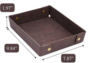 Bandeja de Cuero Genuino con Base Gruesa, Construcción Duradera, Organizador de Escritorio, Tamaño Personalizado, Bandeja de Cuero Real GLTY-0075 - Product Image 4