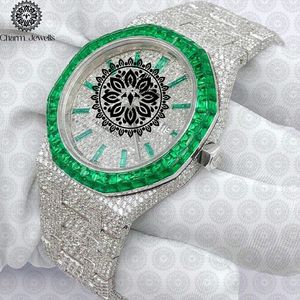 Reloj de Lujo para Hombre Charm_Jewells, Acero Inoxidable, Esfera de 40 mm, Correa de 20 mm, Bisel con Diamantes, Cierre Oculto con Botón, Movimiento Mecánico - Product Image 3