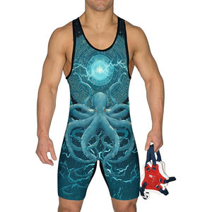 Combinaison de lutte sans manches pour hommes, sublimation, fitness, musculation, sport, pour jeunes - Product Image 4