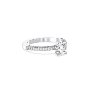 Anillo Solitario REYES con Diamante Cultivado en Laboratorio de Corte Redondo Certificado por IGI de 1.36CT, Hecho a Medida en Oro Sólido de 14K, Joyería con Diamante HPHT CVD - Product Image 3