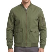 Blouson Bomber Décontracté Rouge Uni pour Homme, Veste d'Extérieur Style Aviateur, Col Montant Zippé, Coupe-Vent, Minimaliste