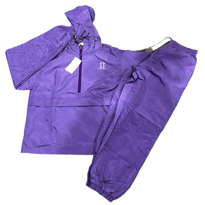 <b>Men</b> Purple Waterproof Breathable Quick Dry Tracksuit Hooded Casual Full Length Joggers Set Lightweight Cotton Zipper Fly Closure - Product Image 2