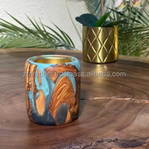 Quemador de incienso epoxi de resina de madera de sándalo de alta calidad, elegante caja de regalo religiosa de Ramadán árabe Mubkhar - Product Image 1