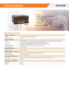 Indicateur de processus à affichage LED rouge à 4 chiffres Selec PIC101-N avec entrée universelle et communication RS485 - Product Image 4
