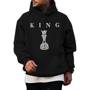 Sudaderas con capucha King Graphic para hombre, sudadera de diseñador oversize, sudaderas con estampado de ajedrez, ropa urbana, sudadera con hombros caídos. - Product Image 1