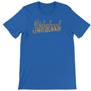 เสื้อยืด Sigma Gamma Rho สีน้ำเงินและสีทองสำหรับผู้หญิง เสื้อยืดชมรมพี่น้องกรีกแบบกำหนดเอง เสื้อยืดลำลองแขนสั้น ขายส่ง OEM ODM - Product Image 1